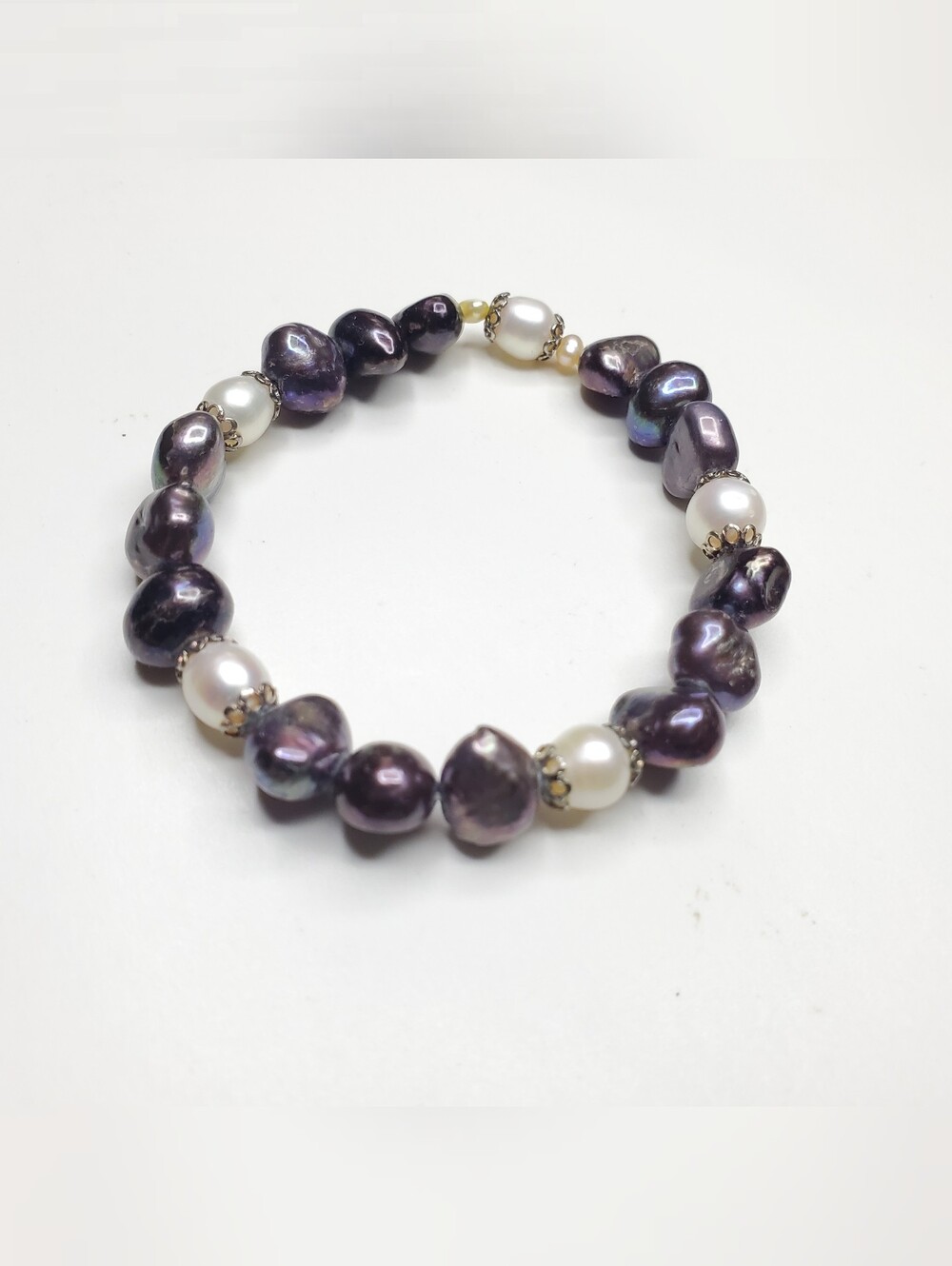 Vtg. Natural Pearls Elastic Bracelet